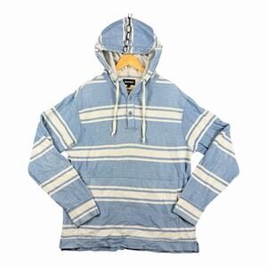 Bonobos Striped Hoodie Blue White Slim Fit Large Cotton Pullover